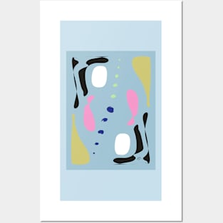 Summery Abstract One #summer #pink #blue #shapes #graphicdesign #summergift #giftideas #redbubble Posters and Art